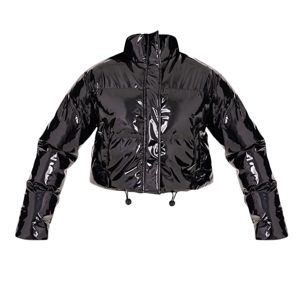 Black vinyl puffer size 4